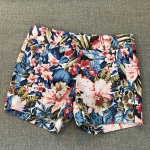 JCrew tropical print cotton shorts